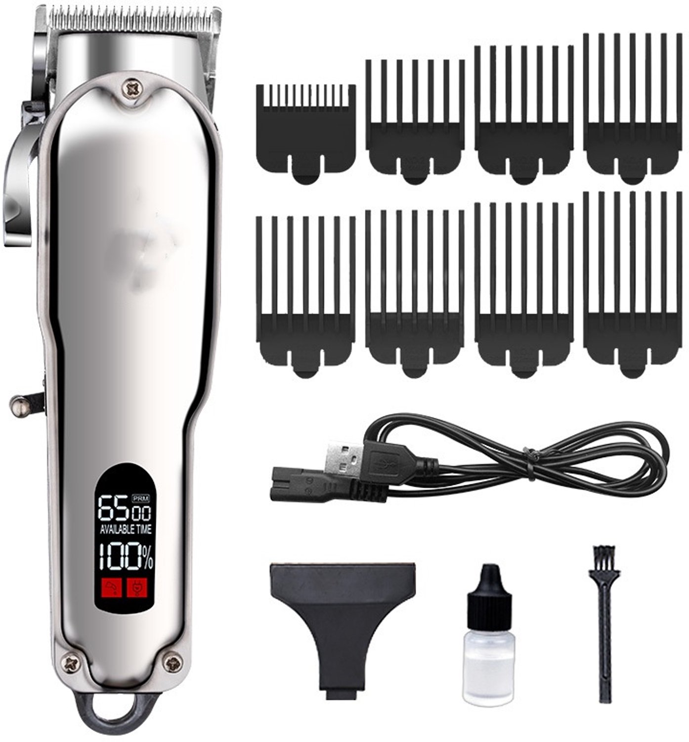 Professionele haartrimmer - USB met 8 afstandskammen