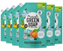 Marcel's Green Soap Wasverzachter Navulling - Perzik & Jasmijn - 6 x 750ml - 180 wasbeurten