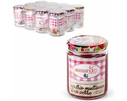 Alessandro Weckpotten / inmaakpotten Grandmas - 12x stuks - transparant - 500 ml - met draaideksel - glas - lege potjes - voedsel bewaren