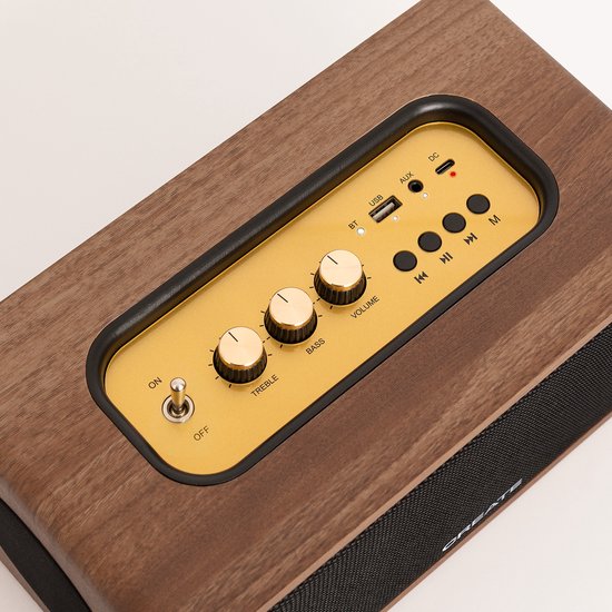 CREATE - Draagbare 55W luidspreker met Bluetooth, USB en AUX - SPEAKER RETRO WOOD — afbeelding 3