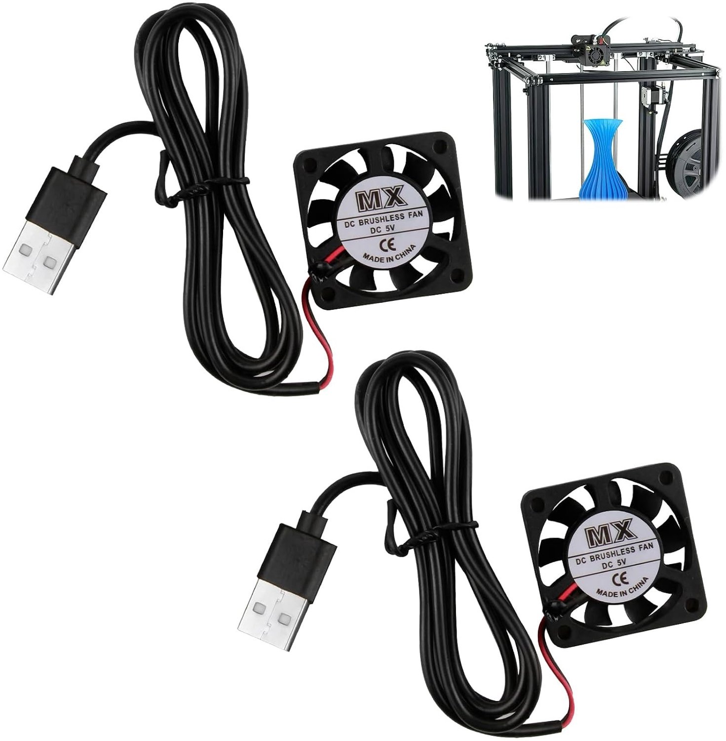 Kleine Stille Koelventilator 40 x 40 x 10 mm, DC 5 V, USB, Efficiënte Koeling voor Elektronische Apparaten, 3D Printers en Netwerkapparatuur