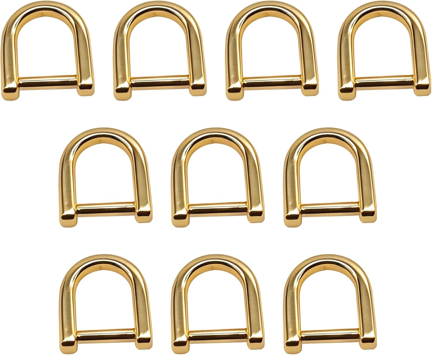 9 mm gouden beugel D-ring schroef voor portemonnee DIY