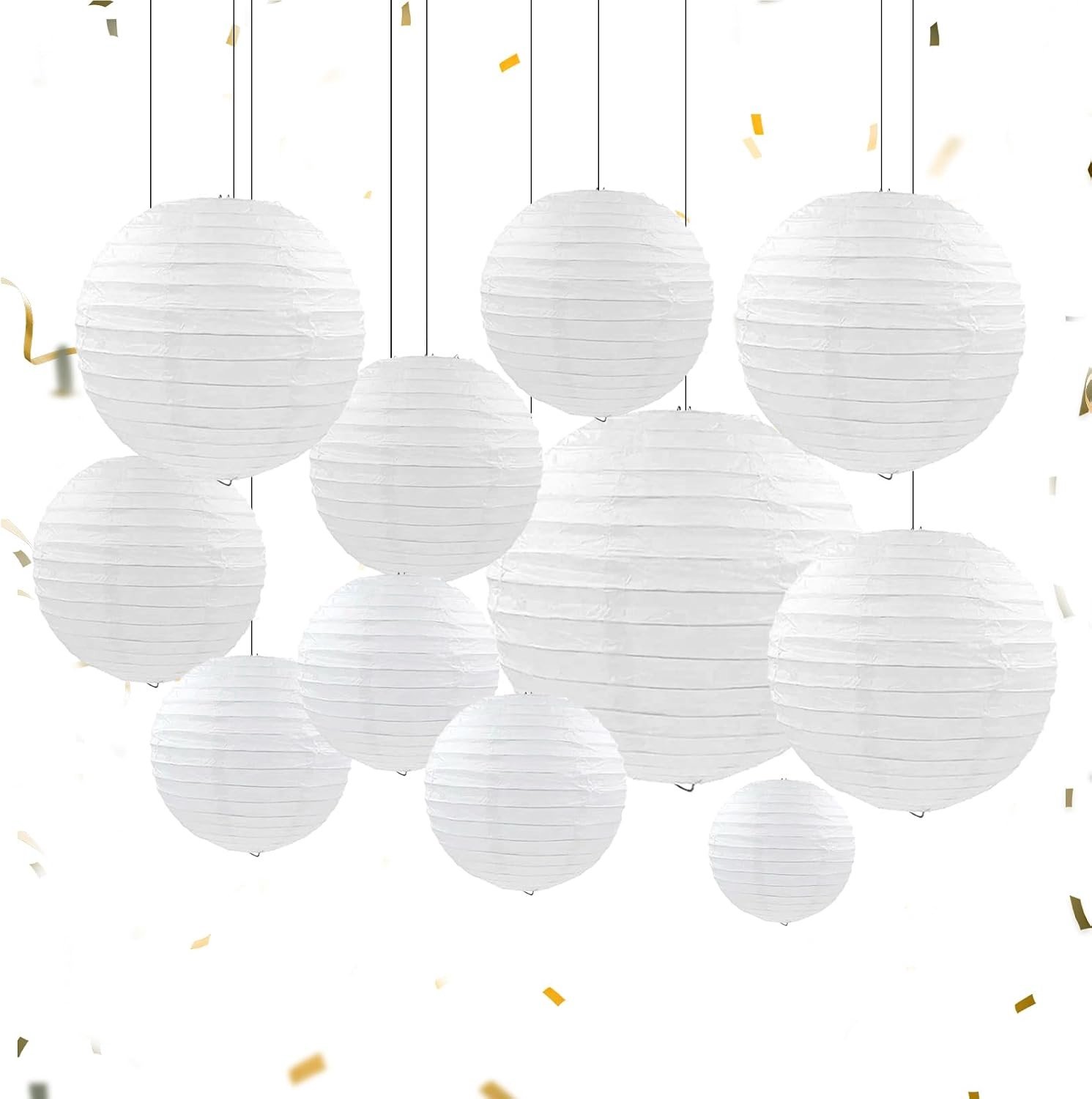 Papieren Lantaarns - Wit - Set van 30 Stuks voor Feestdecoratie