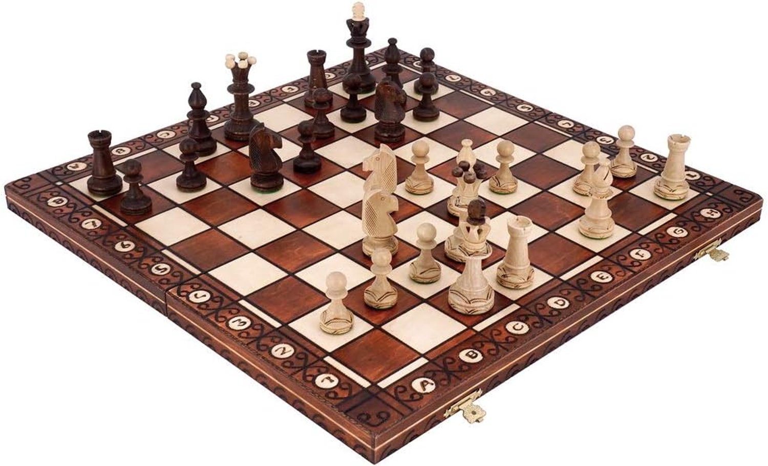 Schaakspel Schaak High-end handgemaakte massief hout schaakstukken Groot draagbaar vouwbord for kinderen volwassen Schaaksets voor kinderen en volwassenen