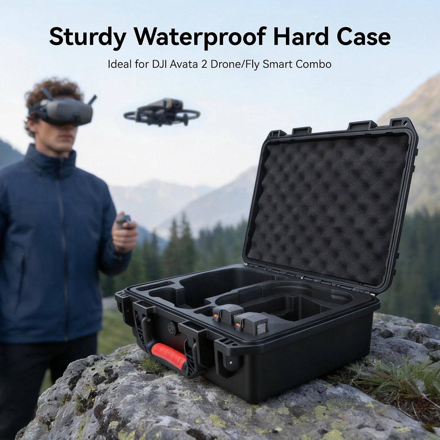 Harde koffer voor DJI Avata 2 Drone/Fly Smart Combo (voor DJI Goggles N3, ALLEEN CASE), waterdichte draagtas voor RC Motion 3, FPV Remote Controller 3 en batterijaccessoires – foto 4