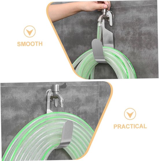 Minimalistische Waterorganizer Slanghouder Voor in De Tuin Stevig Roestvrij Staal Eenvoudig Te Gebruiken — afbeelding 5