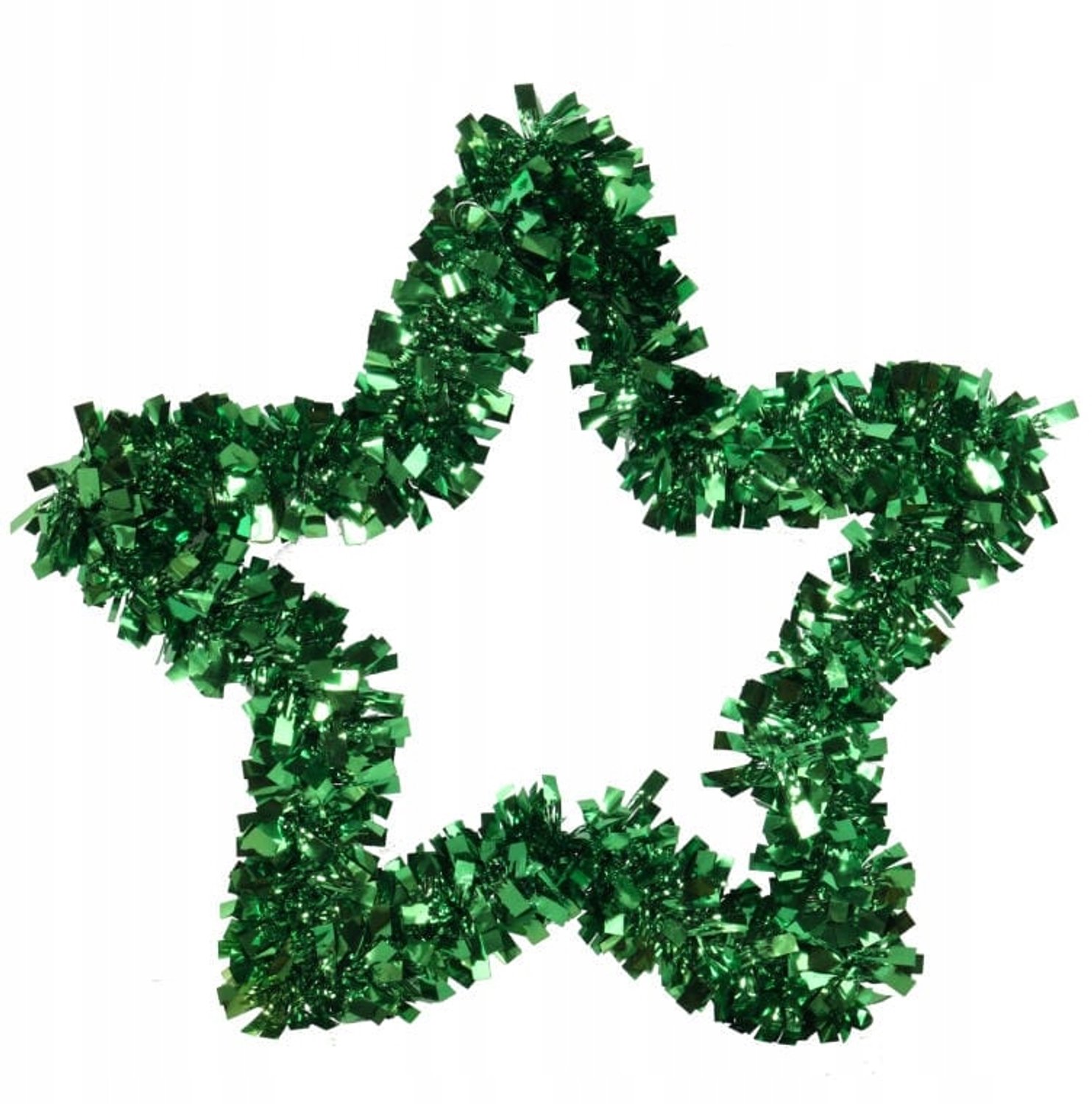 Groene Glanzende Kerstster Hangdecoratie 34 cm