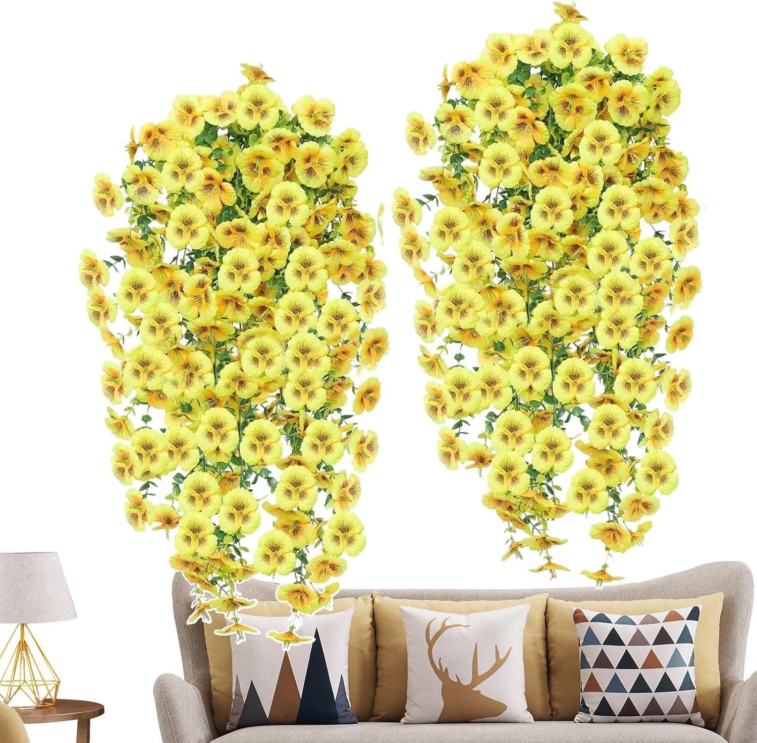 Kunstbloemen | Set van 2 Realistische Bladrankers voor Knutsel,Realistische Planten & Groen,Geschikt voor Bruiloft Lente Banden Muur Voortuin Balkons Patio
