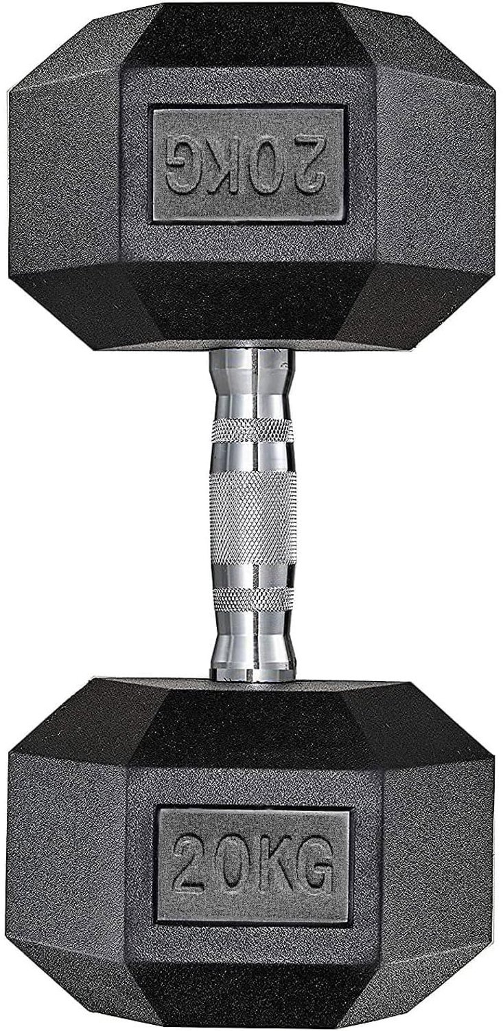 LIFERUN 1PC Dumbbell - Halters Hexagon 20kg voor Krachttraining Fitness