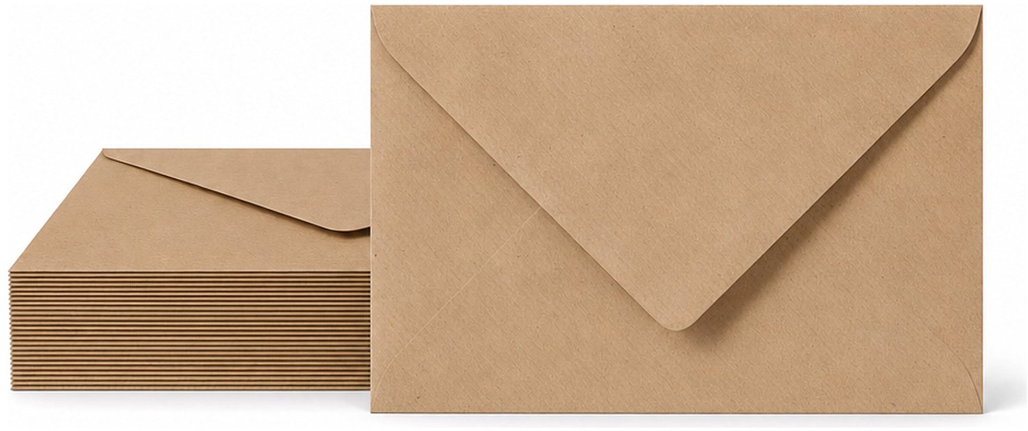 Enveloppen Kraft Lichtbruin 9x14 cm - 25 stuks - 120 gram - Kraft Enveloppen - Wenskaart Envelop