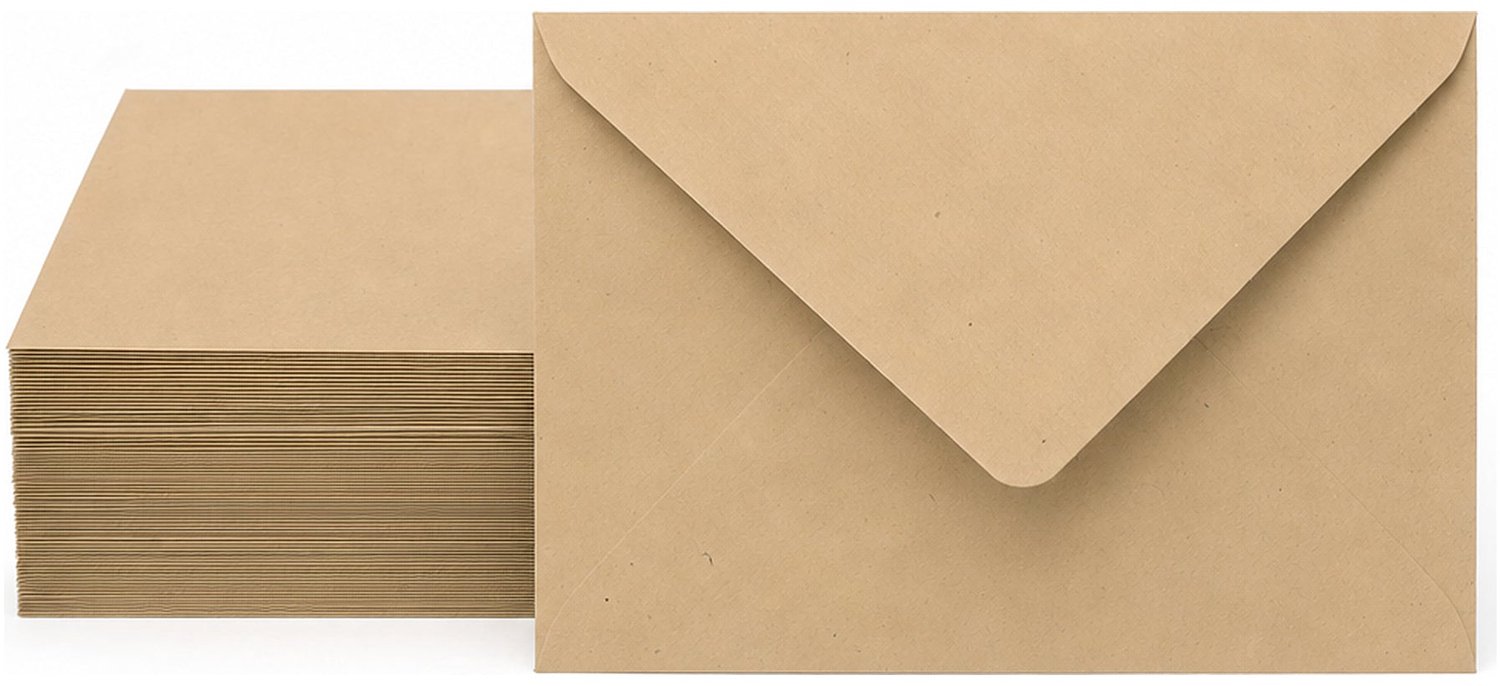 Enveloppen Kraftbruin 11x15.6 cm - 60 stuks - 120 gram - Kraft Enveloppen A6 - Wenskaart Envelop