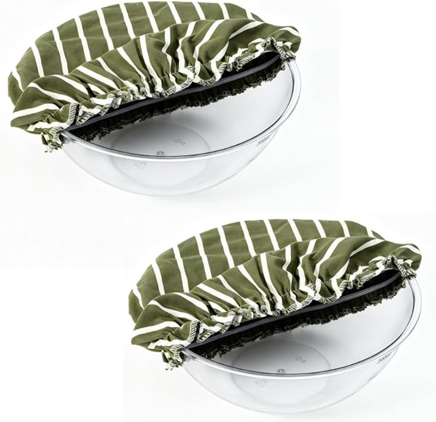 Twee herbruikbare deksels van 20 cm voor broodfermentatie, met elastische banden, geschikt voor kommen, fermentatiepotten, saladeschalen en bakaccessoires.
