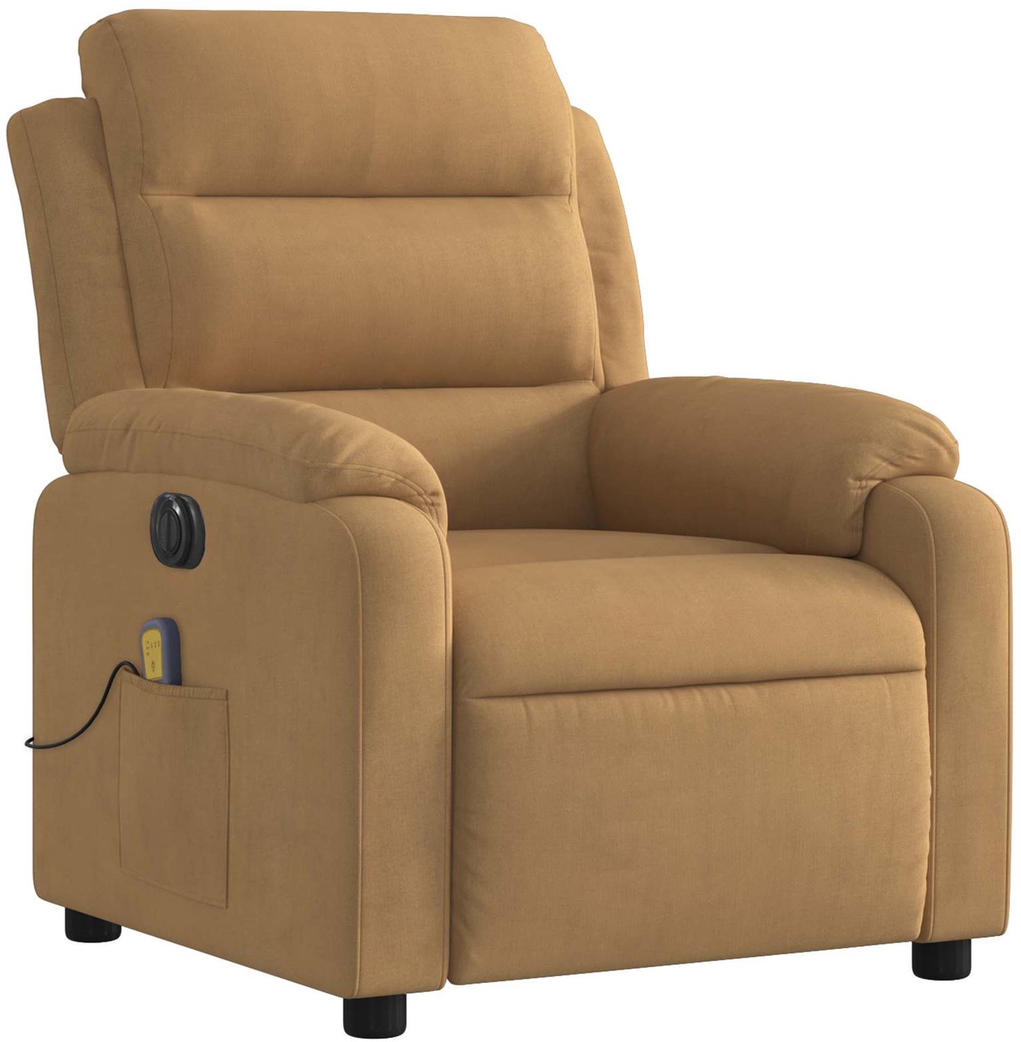 vidaXL Massagestoel - elektrisch - verstelbaar - fluweel - bruin
