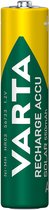 Varta Recharge Accu AAA batterij. Geel met groene punt, met tekst.
