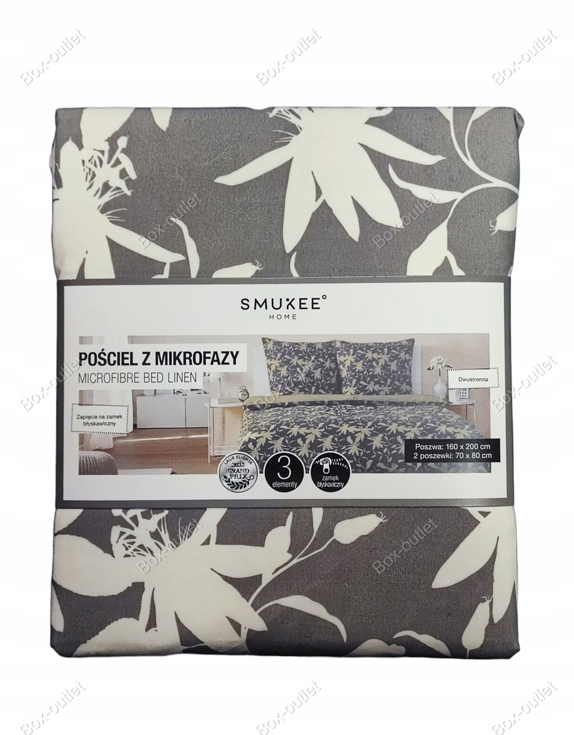 Smukee Dekbedovertrek Set 160x200cm & Kussen 70x80cm - 3 Delig Beige Bloem