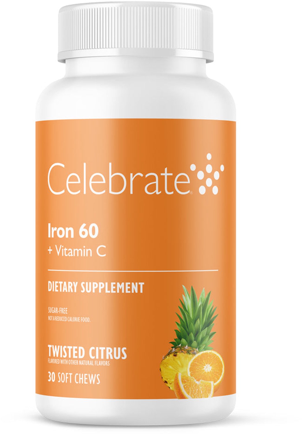 Celebrate Vitamins IJzer 60 mg + Vitamine C - 30 zachte kauwtabletten - Twisted Citrus