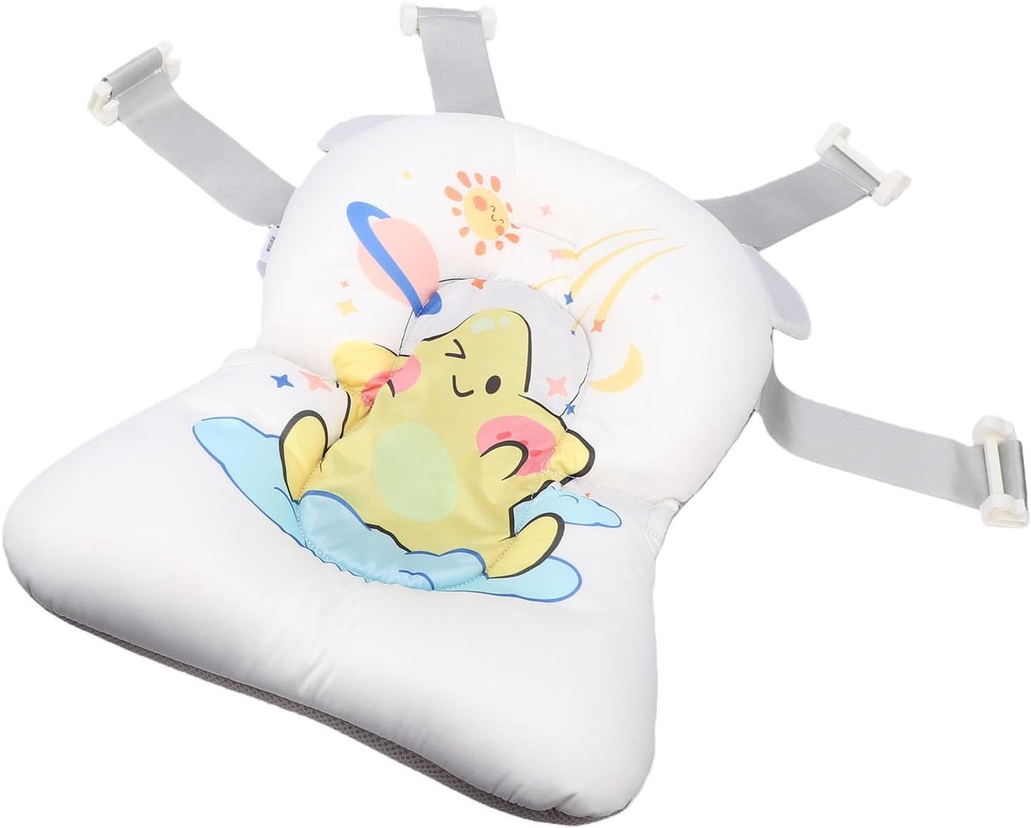 Babybadkussen, zacht, ademend polyester voor pasgeborenen (geel pentagram)