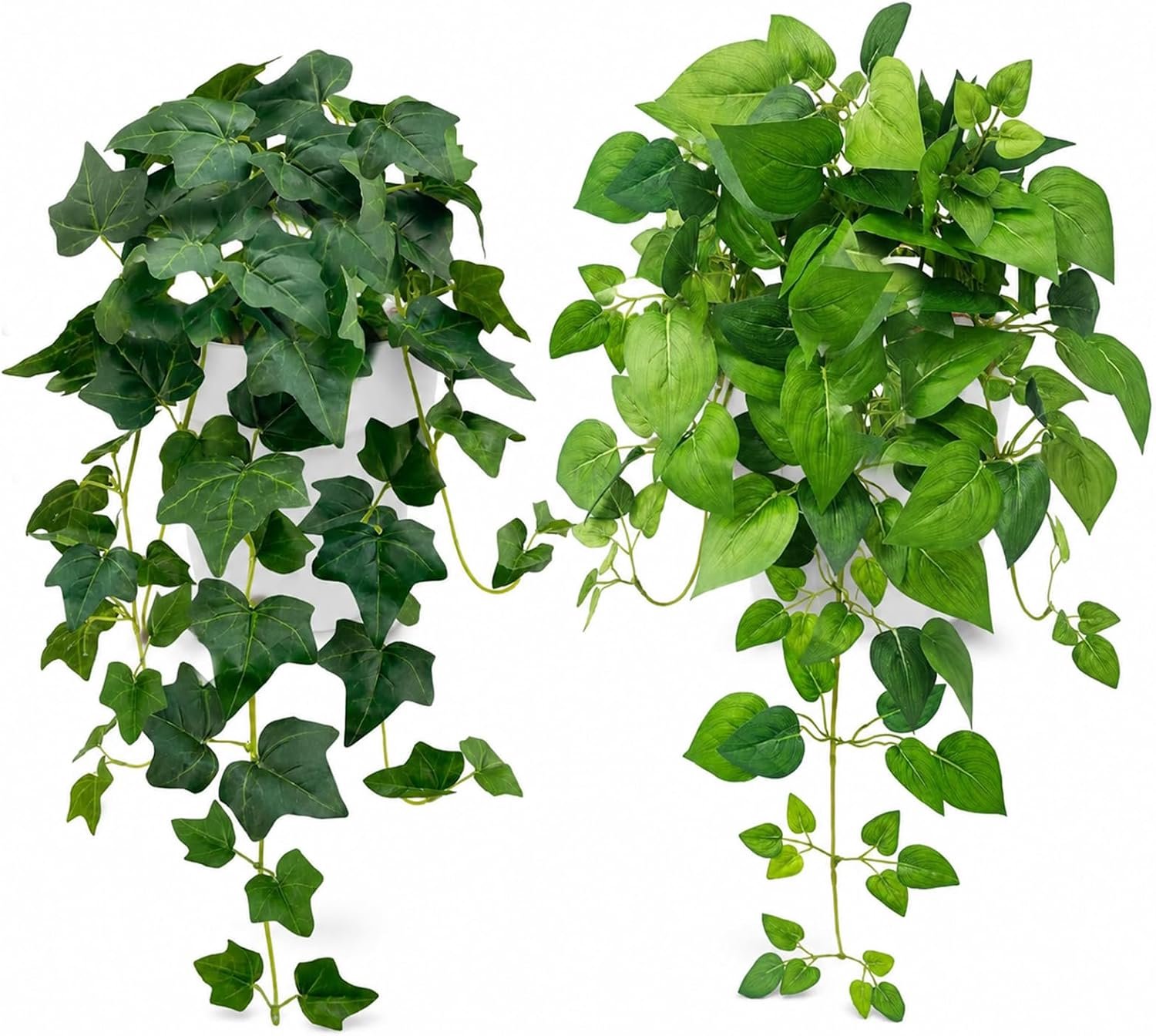 Kunstmatige hangplanten met pot, 68 cm, decoratieve klimopbladeren voor binnen en buiten, decoratie voor woonkamer, keuken, balkon
