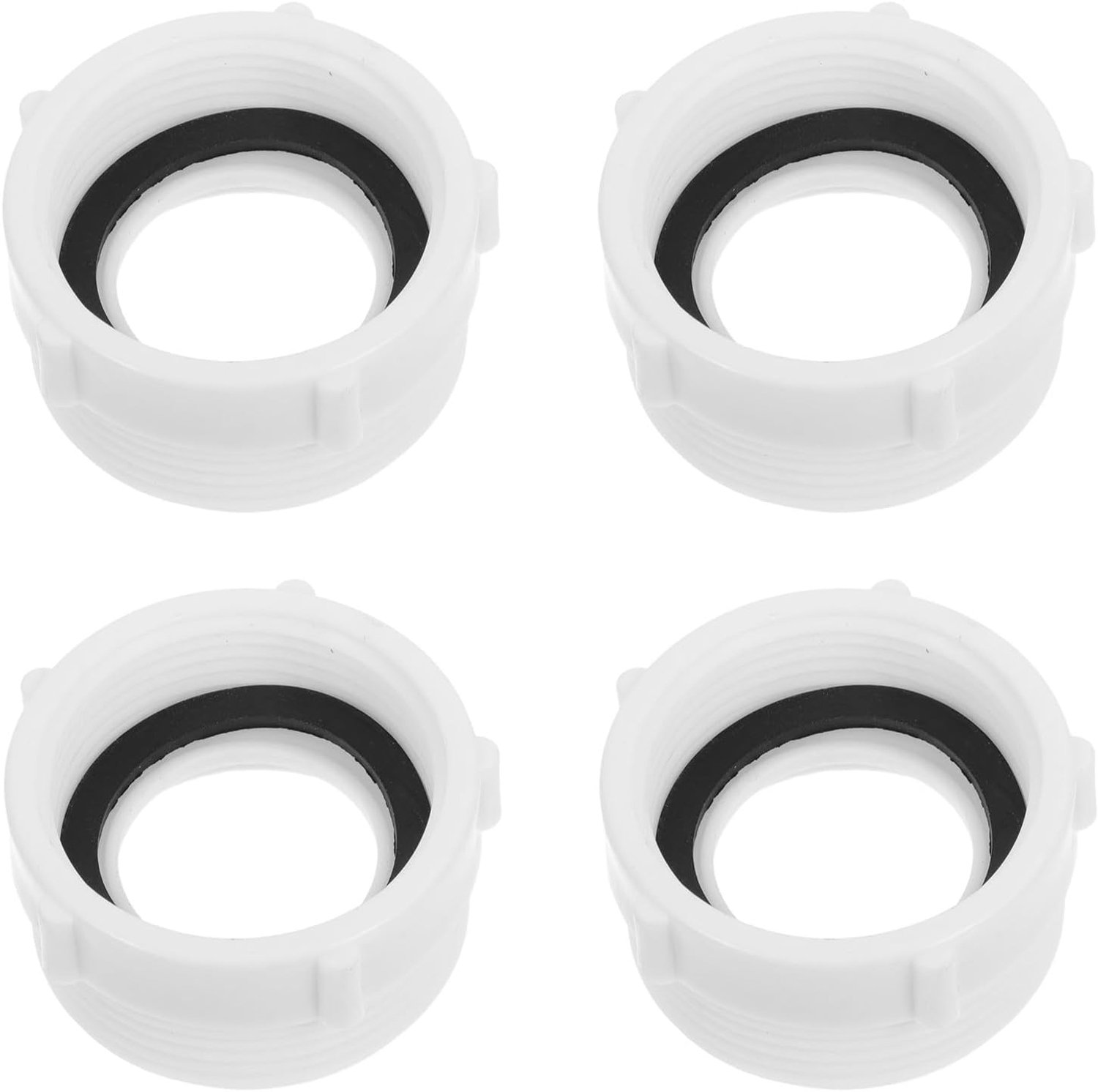 4 Stuks Afvoeradapters Voor Wastafels, Verlengstukken Met Schuifverbinding, Verloopstukken Met Ringen Voor Enkele Wastafels in Keuken en Badkamer, Wit