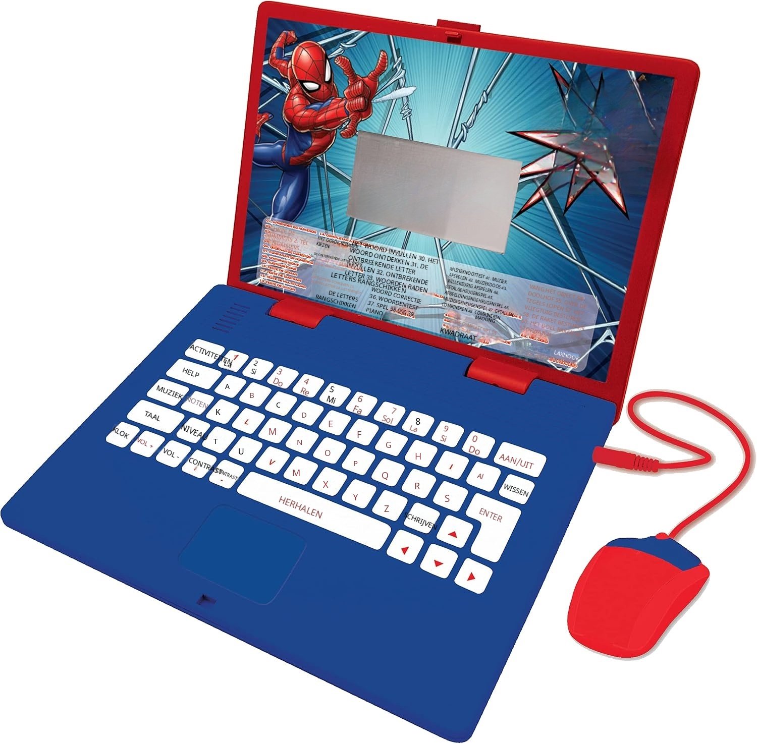 QEVA Kinderlaptop - Laptop Kinderen - Educatieve Laptop - Blauw/Rood - 24cm x 18cm x 4cm