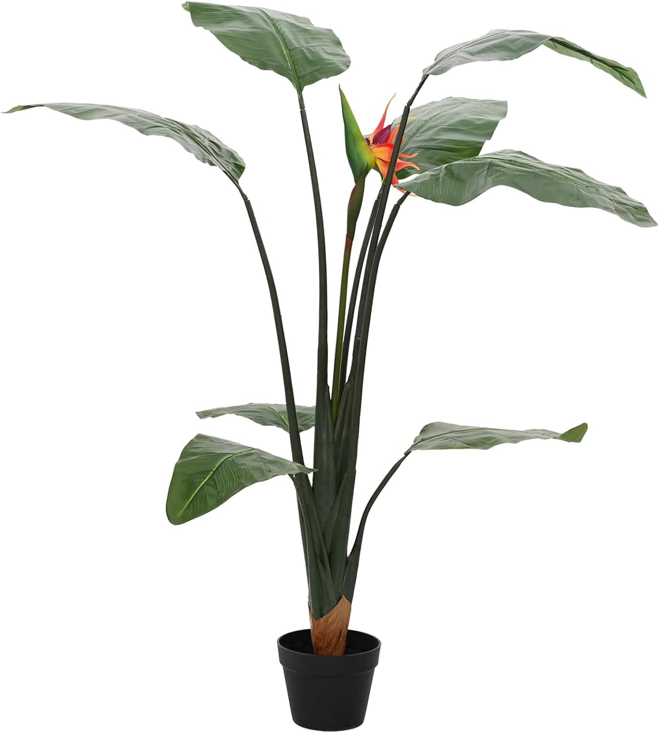 Kunstplant Strelitzia 70 x 18 x 155 cm, decoratieve kamerplant in groen voor woonkamer, kantoor, kunstplant onderhoudsvriendelijk met stevige pot