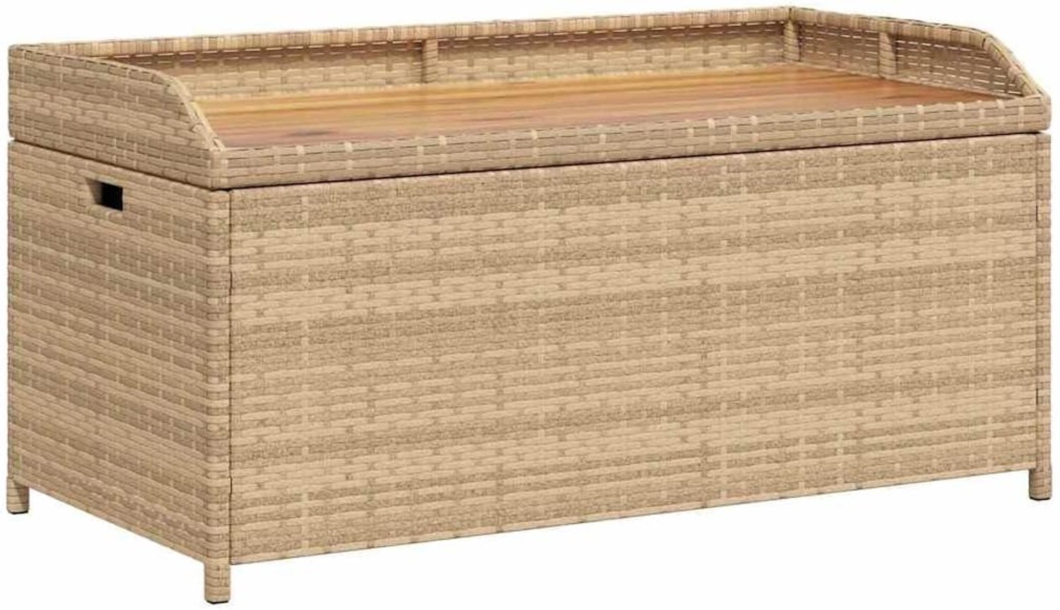 Bank met opbergruimte, beige-mix, 100 x 50 x 52 cm, polyrotan