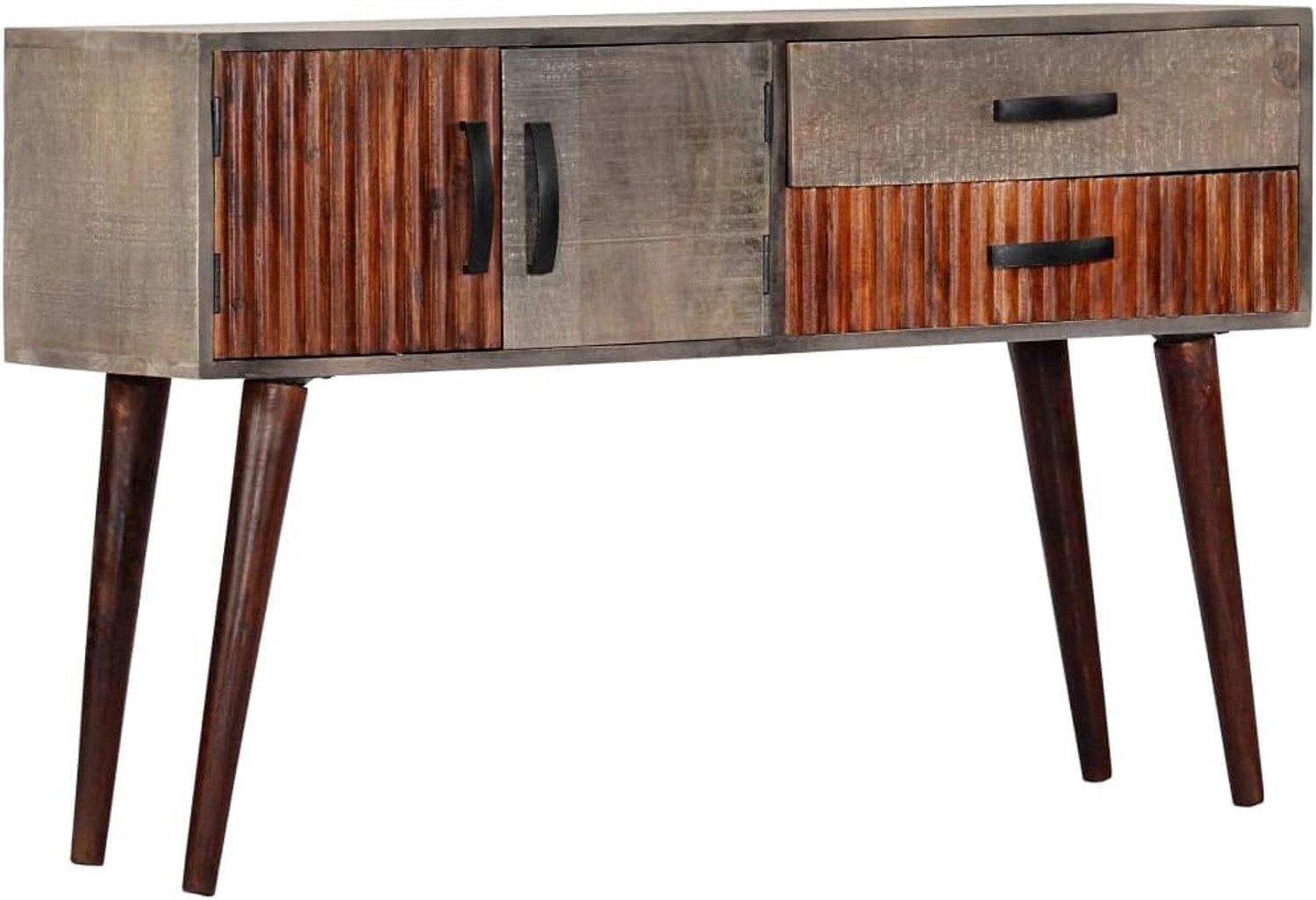 Consoletafel, ingangstafel, entreehallen, ingangsmeubels, smalle entreetafel, massief hout met grijze handgreep, 120 x 35 x 75 cm