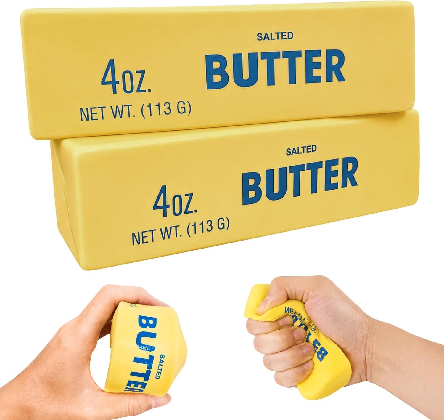 2 stuks Squishy Boter-speelgoed, squeeze, Fufu Squishy, Taba Squishy, stressverminderend speelgoed, antistress speelgoed, knijpspeelgoed voor volwassenen en kinderen