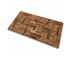 Loper Sufix Lichtbruin 65 × 130 cm – Geometrisch Dessin