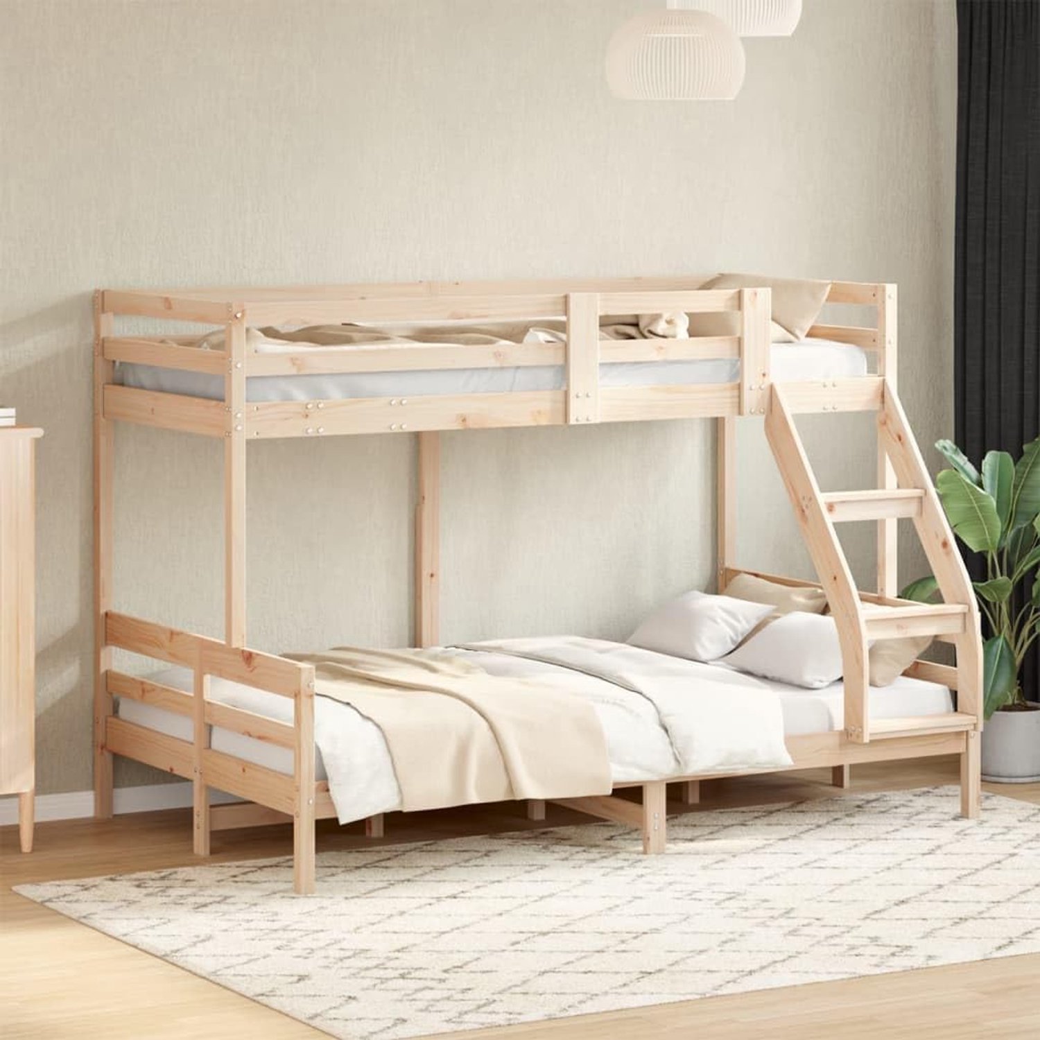 Grenenhout veilig stapelbed naturel 80x200 120x200 cm