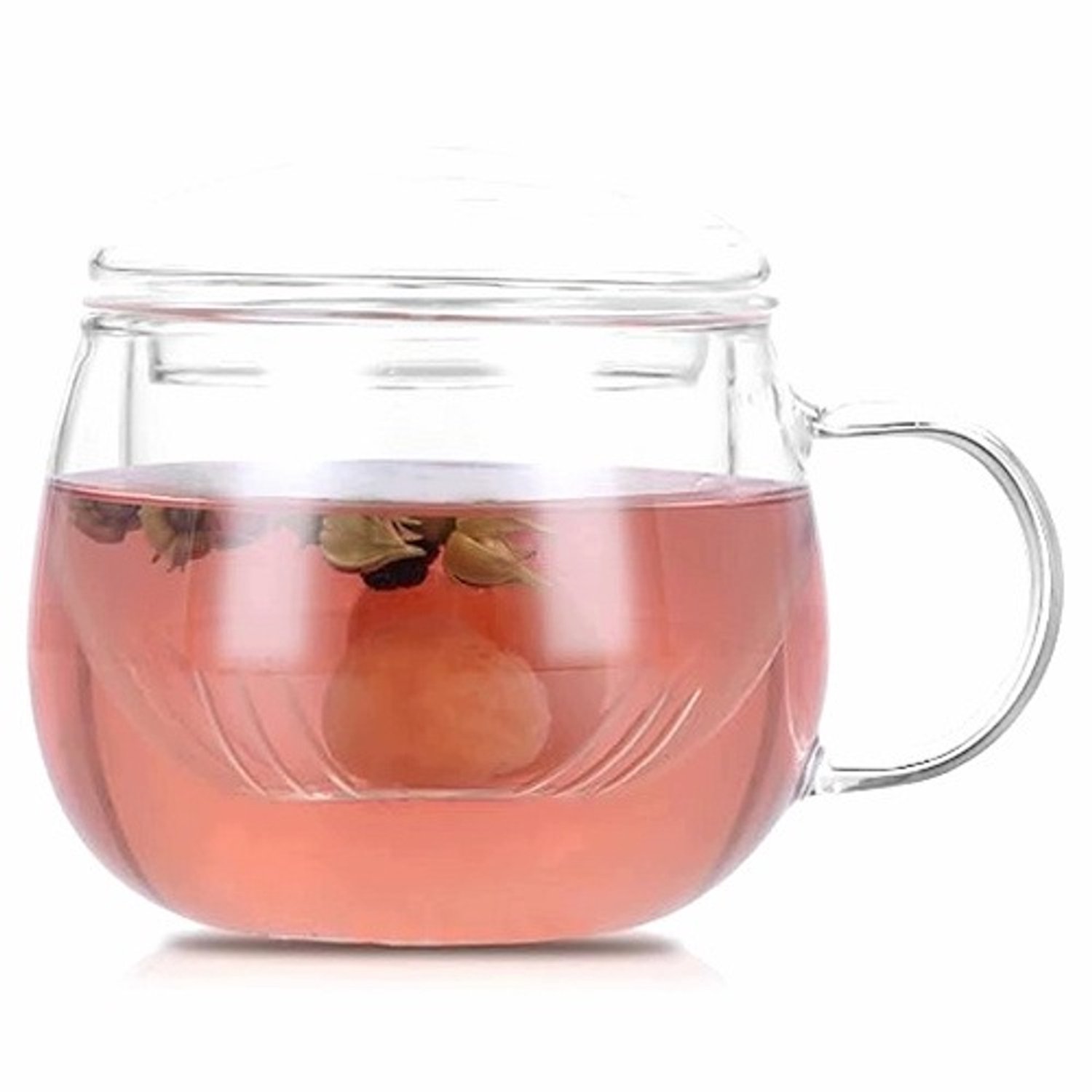 Borosilicaat Glazen Thee Mok 350ml met Zeef en Deksel