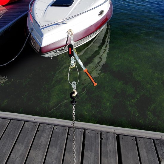 Handhendelkabel, 4 ton draagvermogen, handlier 2,3 m lange staalkabel, katrol met 3 haken, handkabel, trekkoord, trekkoordje, hefgereedschap — afbeelding 3
