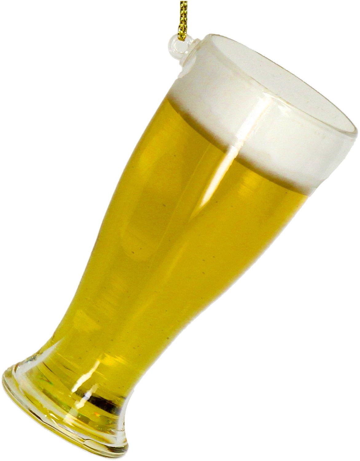 Ornament kerstbal Bierglas Glas Geel 9 cm HD Collection
