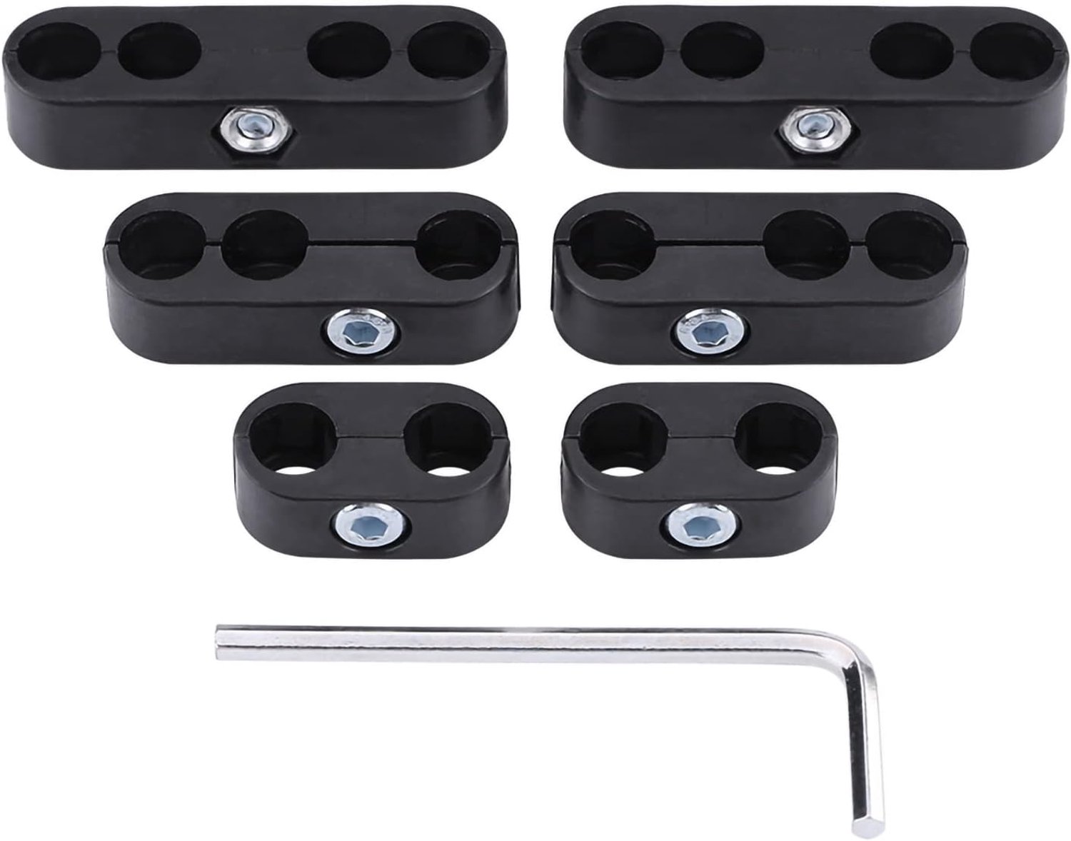 Verdelers Weefgetouwen 7/8 Mm Inclusief Moersleutelhardware met 2 3 4 Gatscheiders voor 7 Mm 8 Stekkerdraden (Zwart SI-A0731)