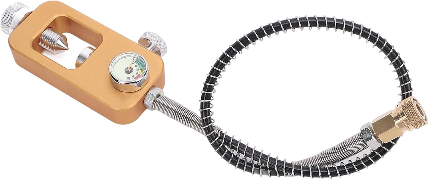Tank Adapter Vulstation Universele duikuitrusting met 40MPa manometer Luchtwegbuis 8 mm Opblaasbare interface voor duiken Gemaakt van luchtvaartaluminium Metaalrubber
