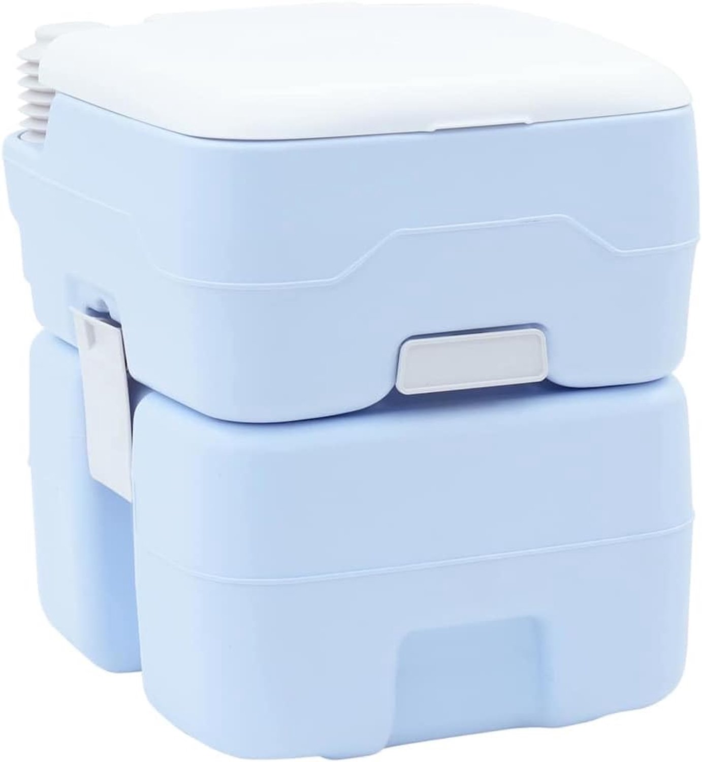 Campingtoilet blauw wit 41,5 x 36,5 x 42 cm voor outdoor, kamperen, wandelen en reizen