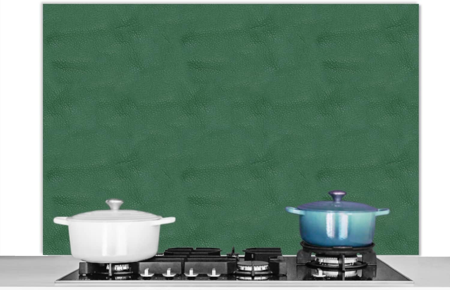 Spatscherm Keuken - 120x80 cm - Leer - Blauw - Dierenhuid