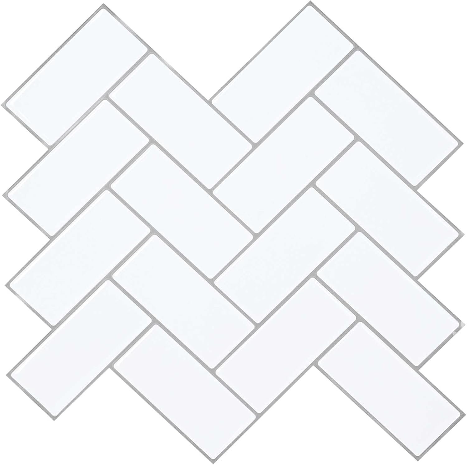 10 st. Muurstickers Wit Grijs 30 x 30 cm