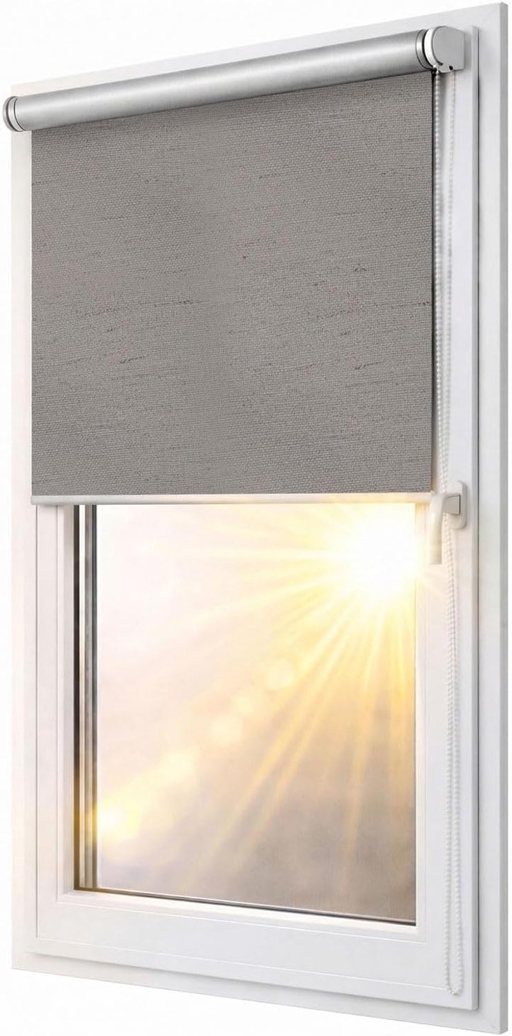 Verduisterend rolgordijn Blackout Silver Klemmfix zonder boren 86x230 cm graniet - compleet voorgemonteerd met ingebouwd mechanisme, multistop