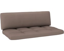Pallet-middenbank van geïmpregneerd grenenhout, duurzaam en weerbestendig, met kussens voor hoog comfort, ideaal voor terras, tuin of woonkamer, onderdeel van een