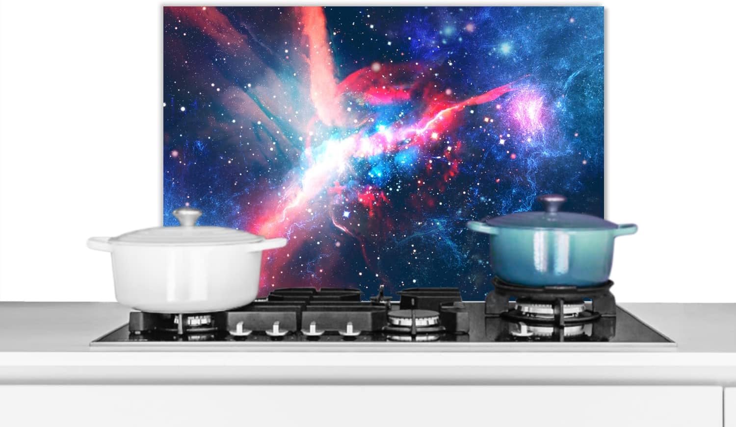 Spatscherm Keuken - 60x40 cm - Ruimte - Licht - Blauw