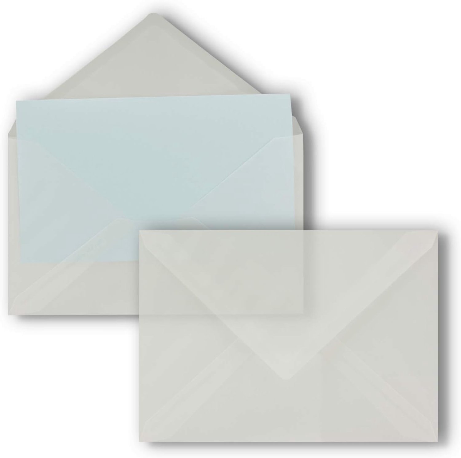 50x doorzichtige enveloppen - DIN C5 enveloppen 22,9 x 16,2 cm - enveloppen met natte plakrand zonder venster - voor Kerstmis, wenskaarten - FarbenFroh-serie