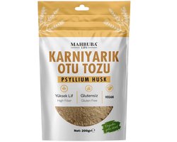 Mahbuba Life Psyllium Husk Poeder 200 g – 100% Psylliumvezels – Vezelrijk – Glutenvrij – Vegan – Zonder Toegevoegde Suiker – Voor Water Smoothies Yoghurt en Recepten