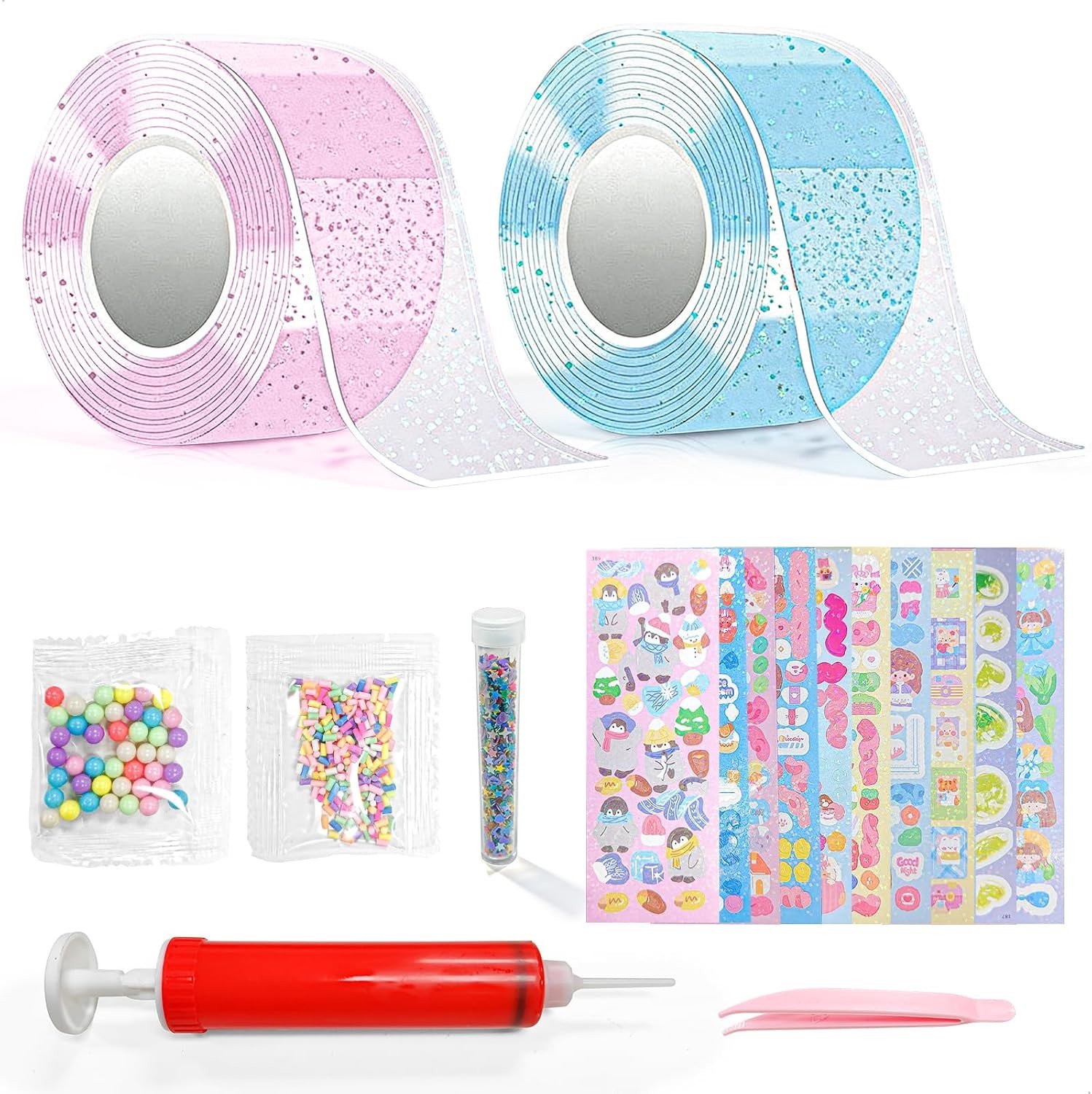 27-delige Glow in the Dark Nano Tape Kit voor Creatieve DIY Projecten, Herbruikbare Multi-Functionele Plakband en Bubble Tape voor Volwassenen