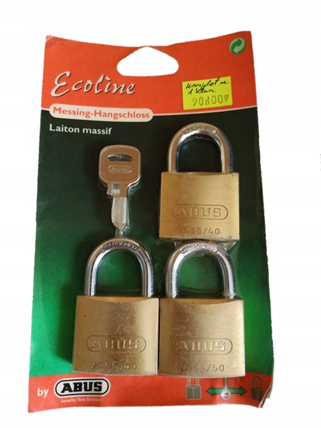 ABUS Hangsloten 3 stuks, één sleutel