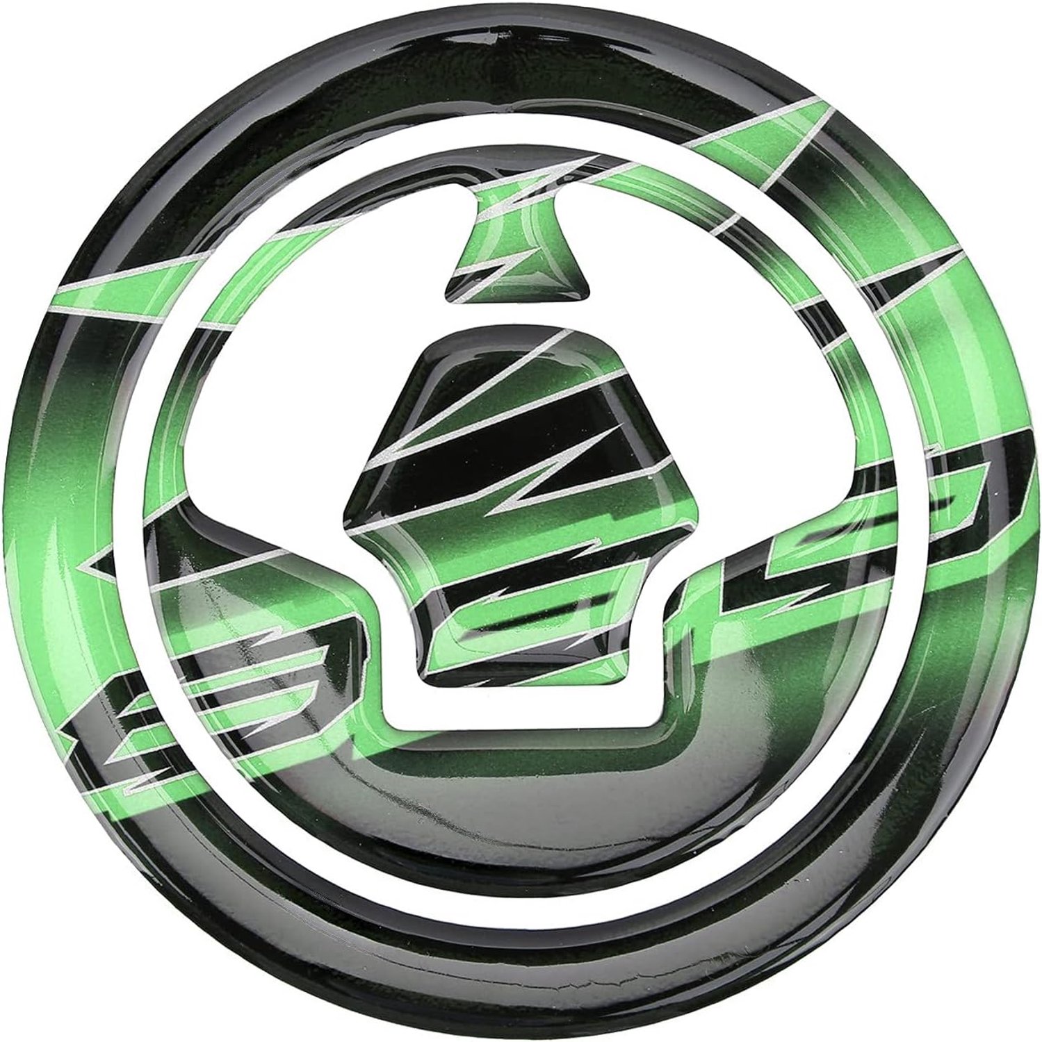 Beschermende sticker voor motorbrandstoftank - Z800 - zwart en groen - voorkomt slijtage - m-winkel