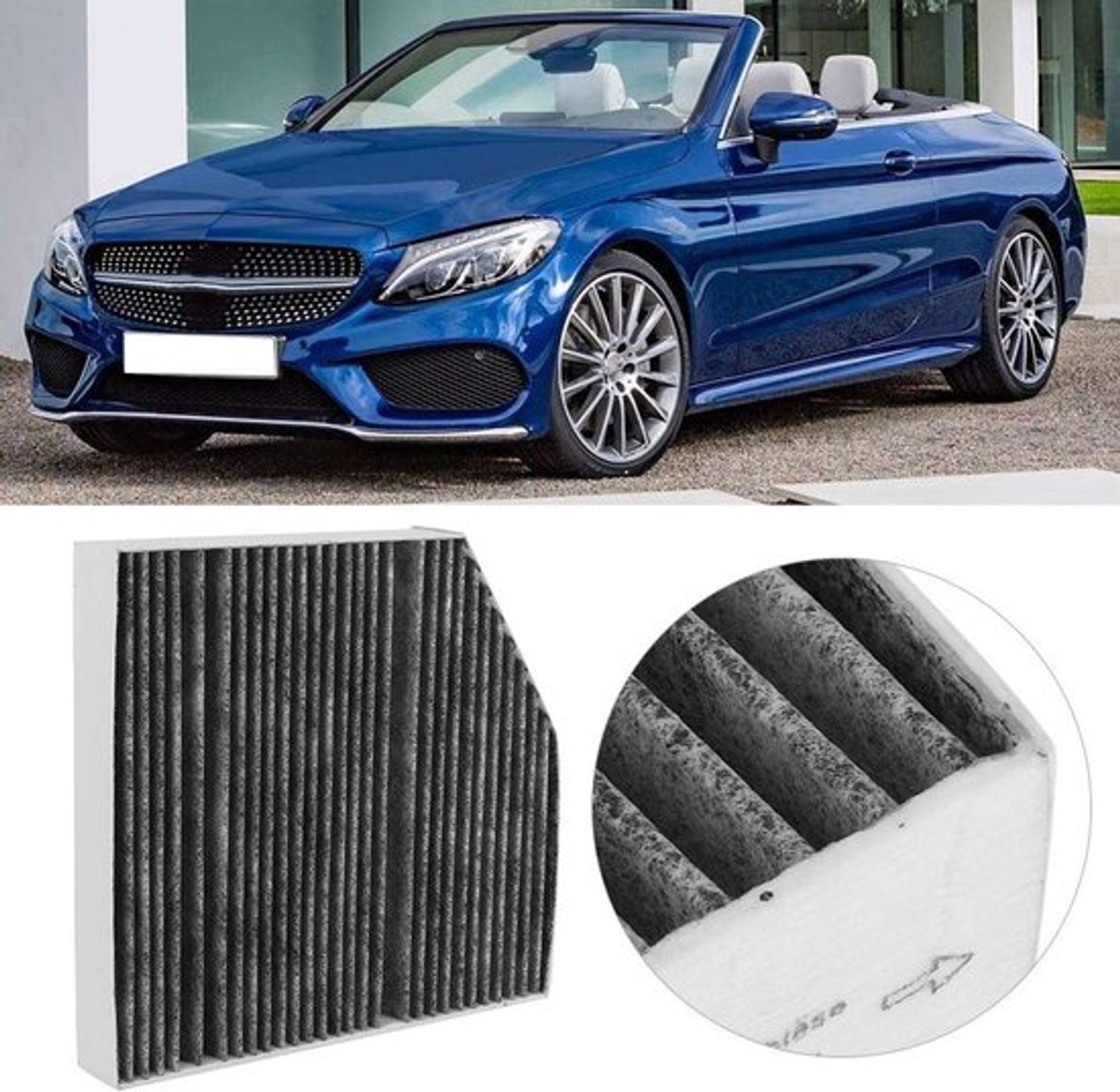 Auto Luchtfilter Interieur Luchtfilter Actieve Koolstof Doek A2058350147 Fit Voor C160 C180 C200 Cabine Luchtfilter Auto Accessoires