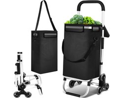 Boodschappentrolley 40 l - inklapbaar - trapklimmer met driewielersysteem - ideaal voor trappen en stoepranden - Luxento