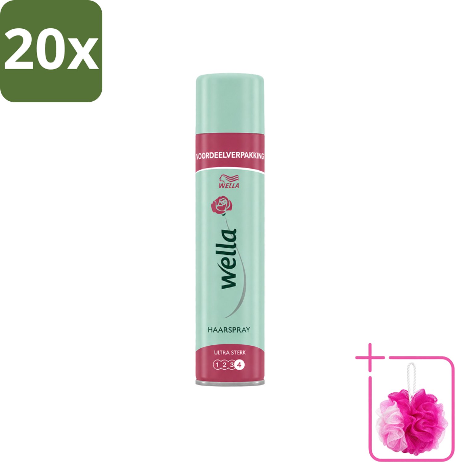 20 x Wella – Ultra Strong Hold – Haarspray – 400 ml - Bulkverpakking - Haarspray - Douchemop - Haartypen