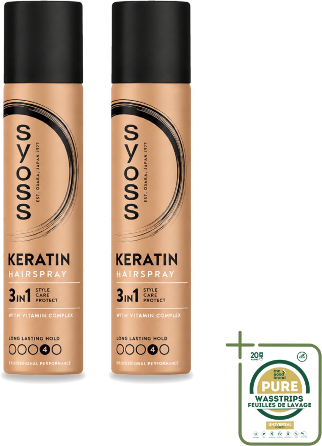 2 x Syoss - Haarspray - HSP Keratin - 75 milliliter - Wasstrips - Kwaliteit - Prijs - Beschikbaarheid